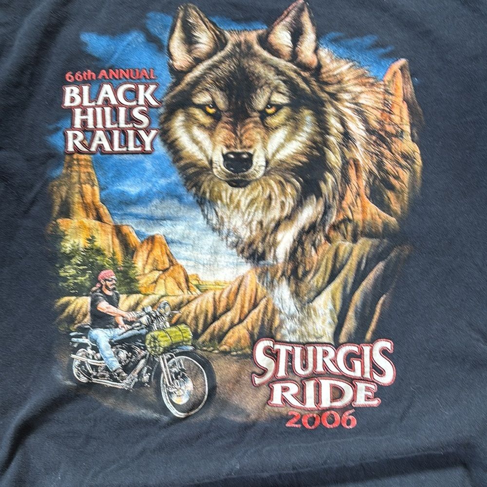 Vintage Men’s Large Fruit Of The Loom Heavy 2000s Sturgis Nature Geaphic T Shirt - Picture 3 of 5